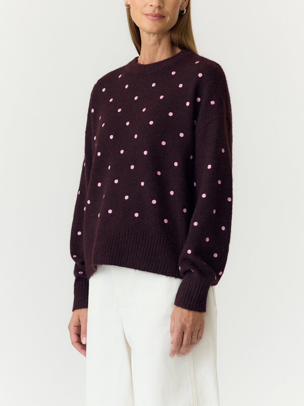 Yasflo Ls Embroided Knit Pullover