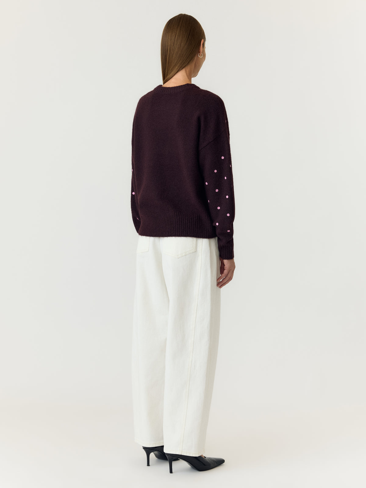 Yasflo Ls Embroided Knit Pullover