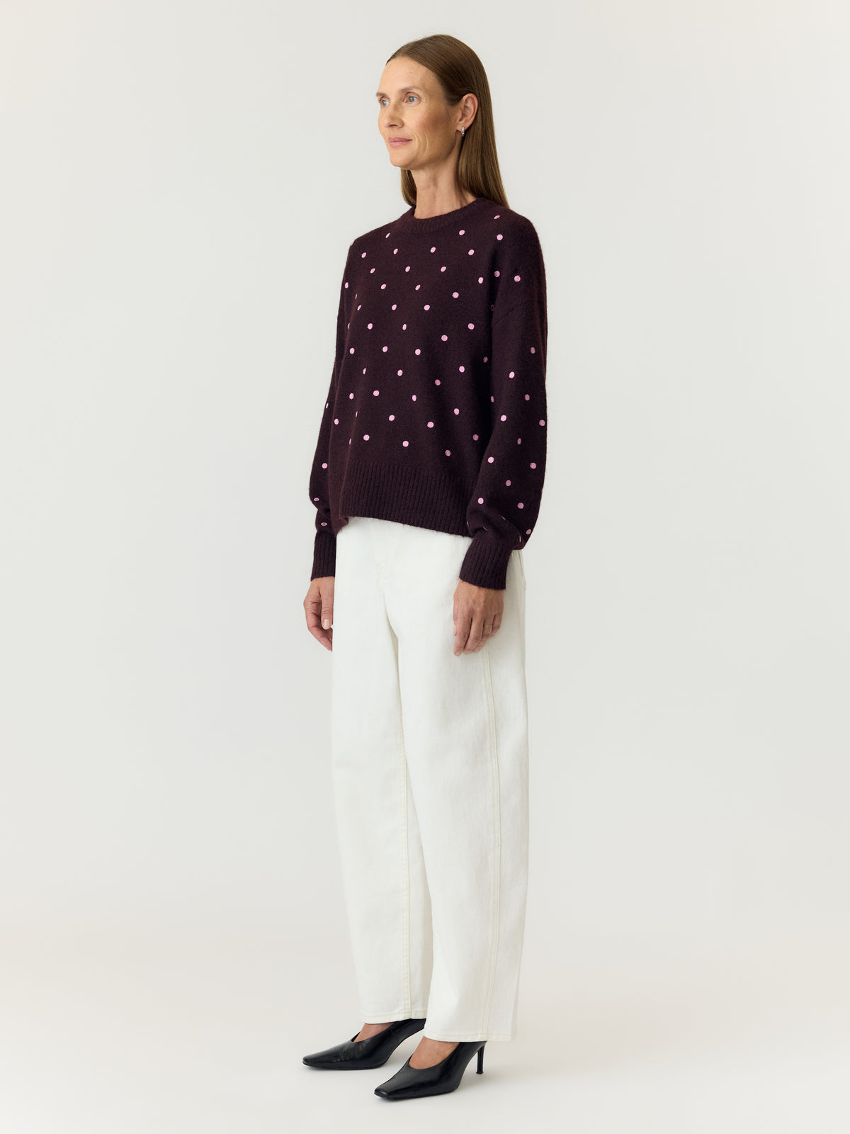 Yasflo Ls Embroided Knit Pullover