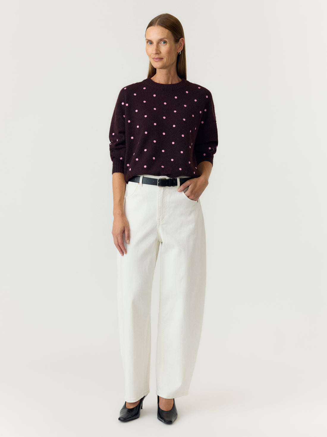 Yasflo Ls Embroided Knit Pullover