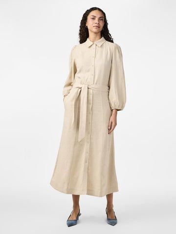 Jurken - Yasflaxy 3/4 Linen Shirt Dress Noos - SS25 van Y.A.S