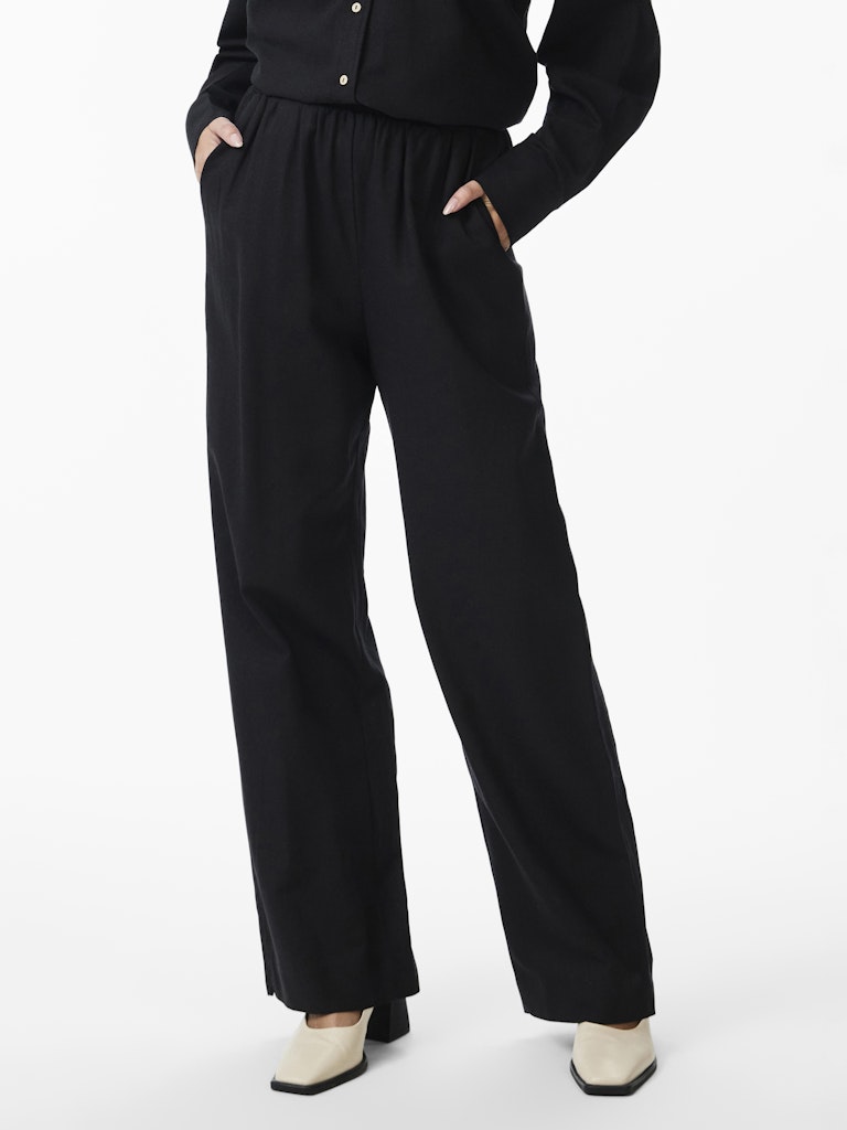 Black Broeken - Yasflaxy Hw Linen Pant Noos van Y.A.S