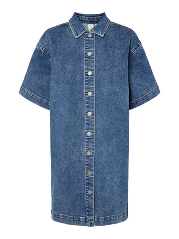 Light Blue Denim DAISY WASH Jurken - Yaselsa Ss Denim Shirt Dress van Y.A.S