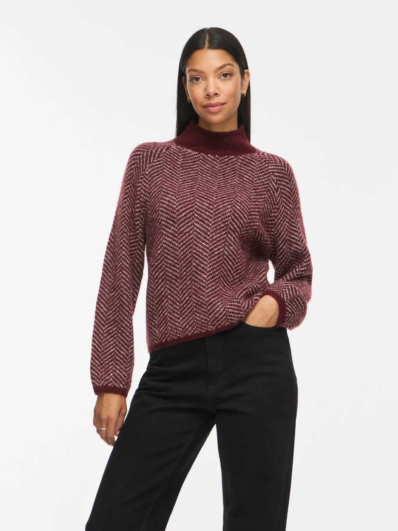 Vilory High Neck L/S Knit Top - Noos
