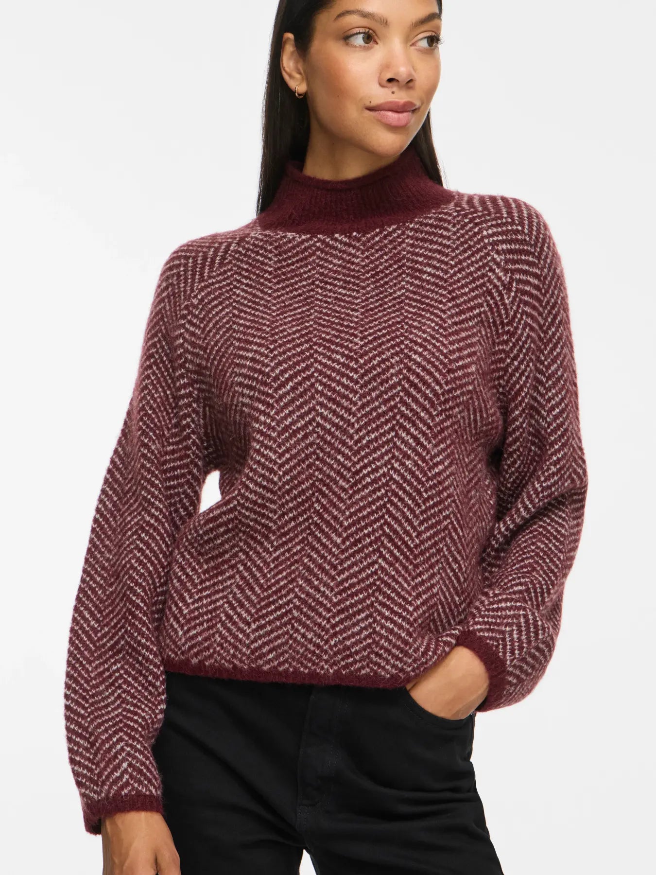 Vilory High Neck L/S Knit Top - Noos