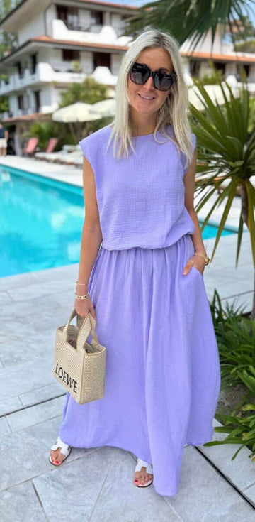 Rokken - Maxi Summer Skirt uni van Azzurro