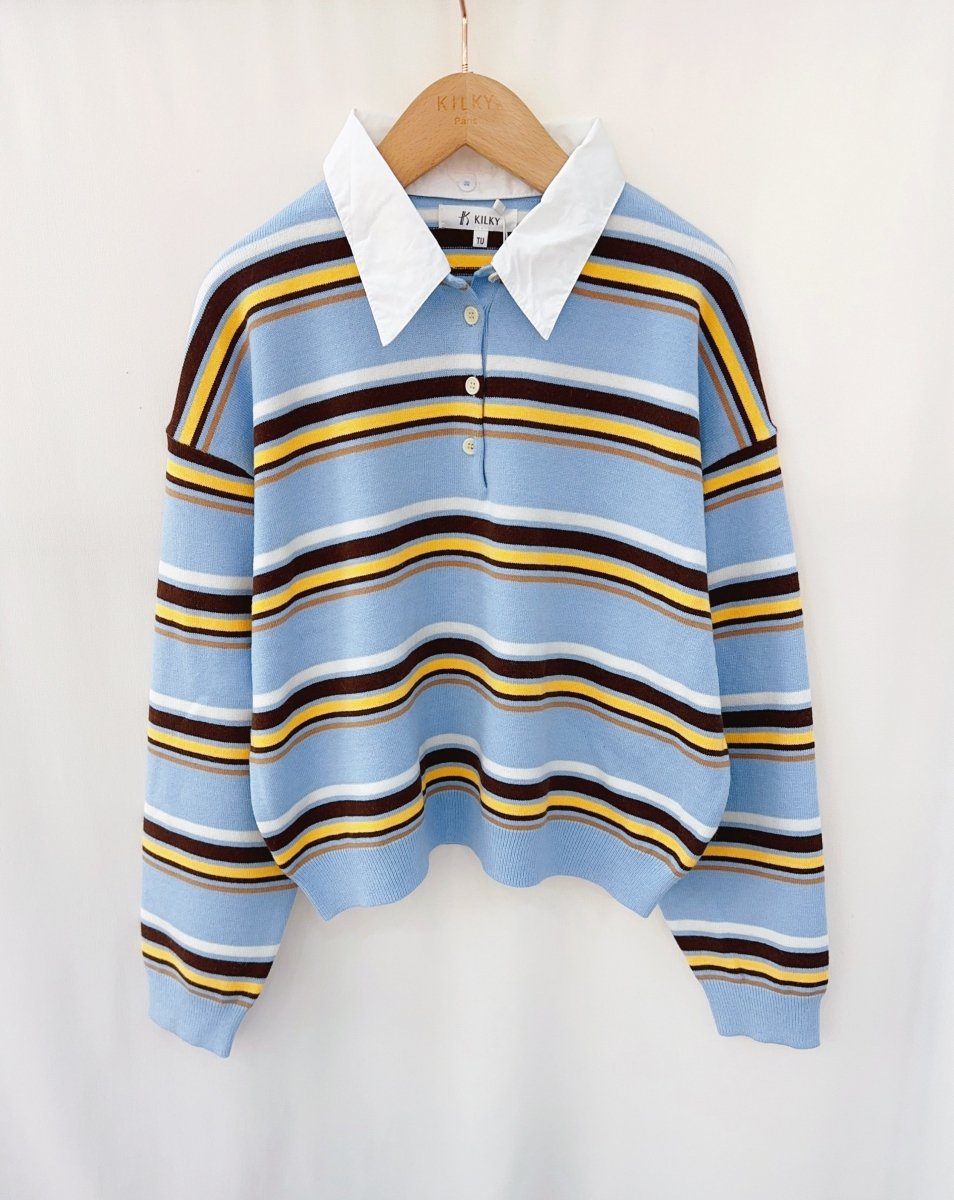 Alexa striped polo knit – Pulls voor dames in kleur | Meisjes