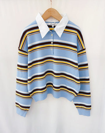 Alexa striped polo knit – Pulls voor dames in kleur | Meisjes
