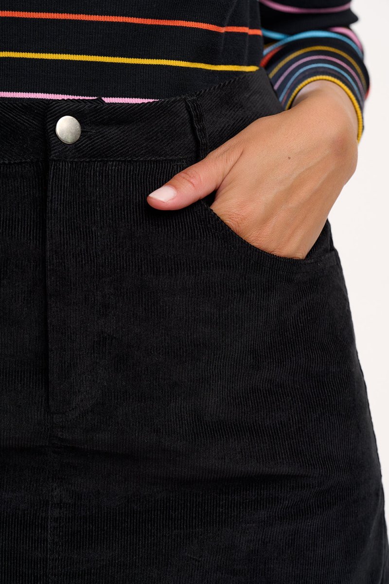 Black Cord Rokken - Alice Mini Skirt van Sugarhill Boutique