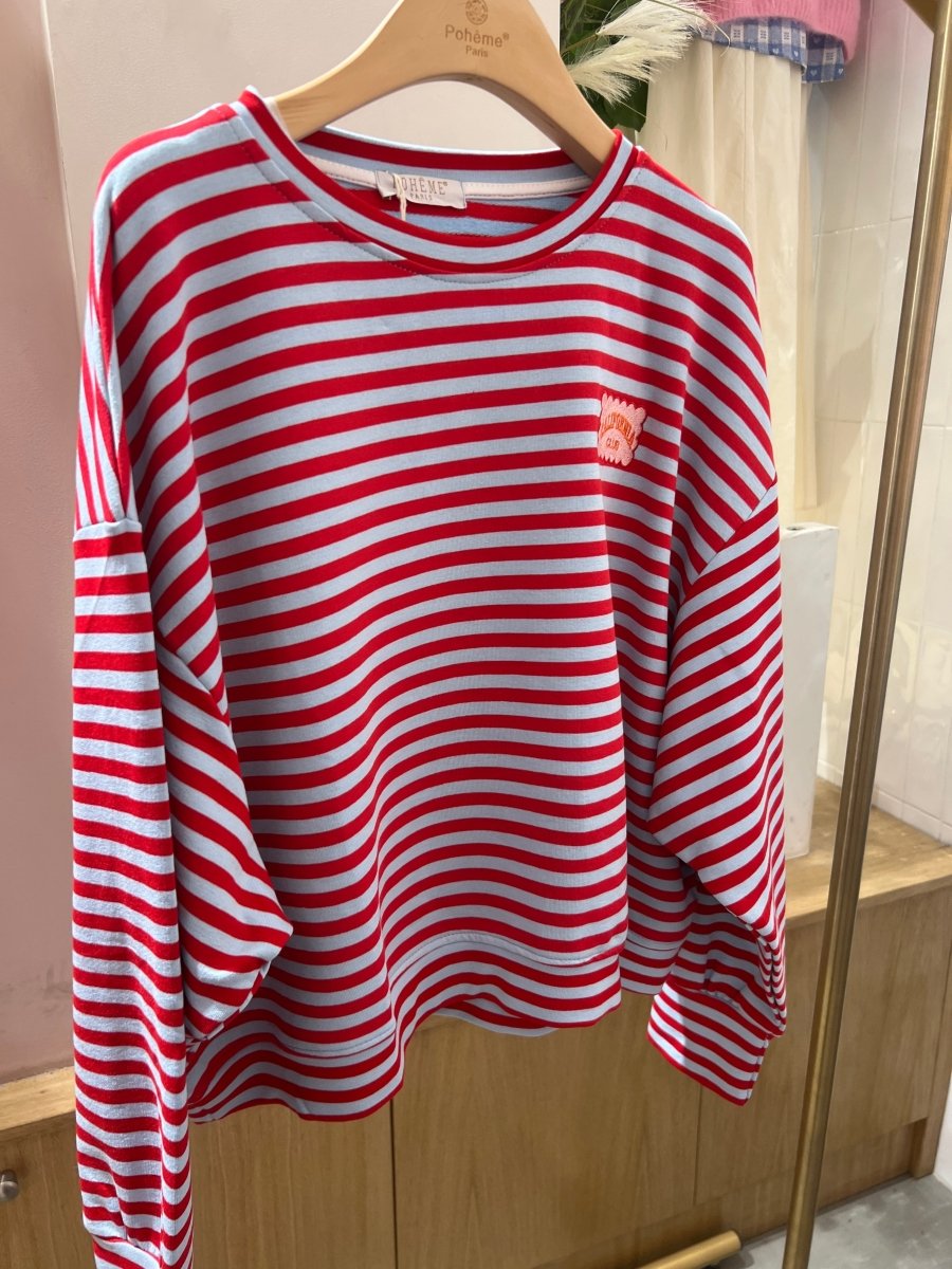 Alix striped patch sweater,Tee – Sweaters voor dames in kleur | Meisjes