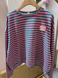 Alix striped patch sweater,Tee van Meisjes Brugge – Sweaters voor dames | Meisjes Brugge