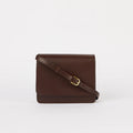 Chocolate Classic Leather Handtassen - AUDREY MINI bag Chocolate Classic Leather with 2 handles van O My Bag