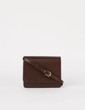 Handtassen - AUDREY MINI bag Chocolate Classic Leather with 2 handles van O My Bag