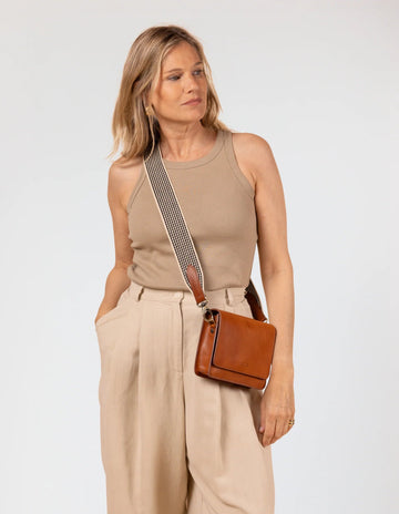 AUDREY MINI bag Classic Cognac with 2 straps van O My Bag – Handtassen voor dames | Meisjes Brugge