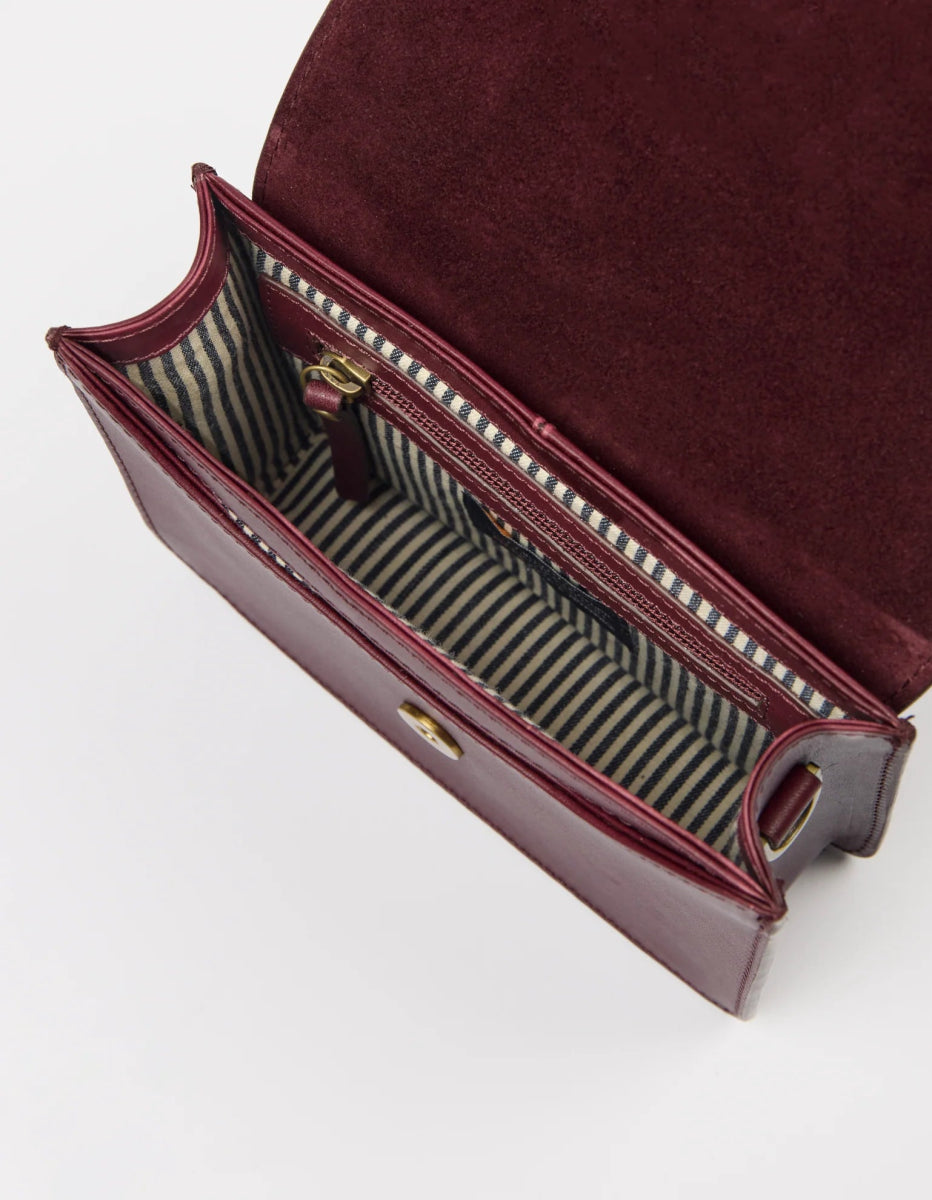 Handtassen - AUDREY MINI bag Dark Cherry Classic Leather with 2 straps van O My Bag