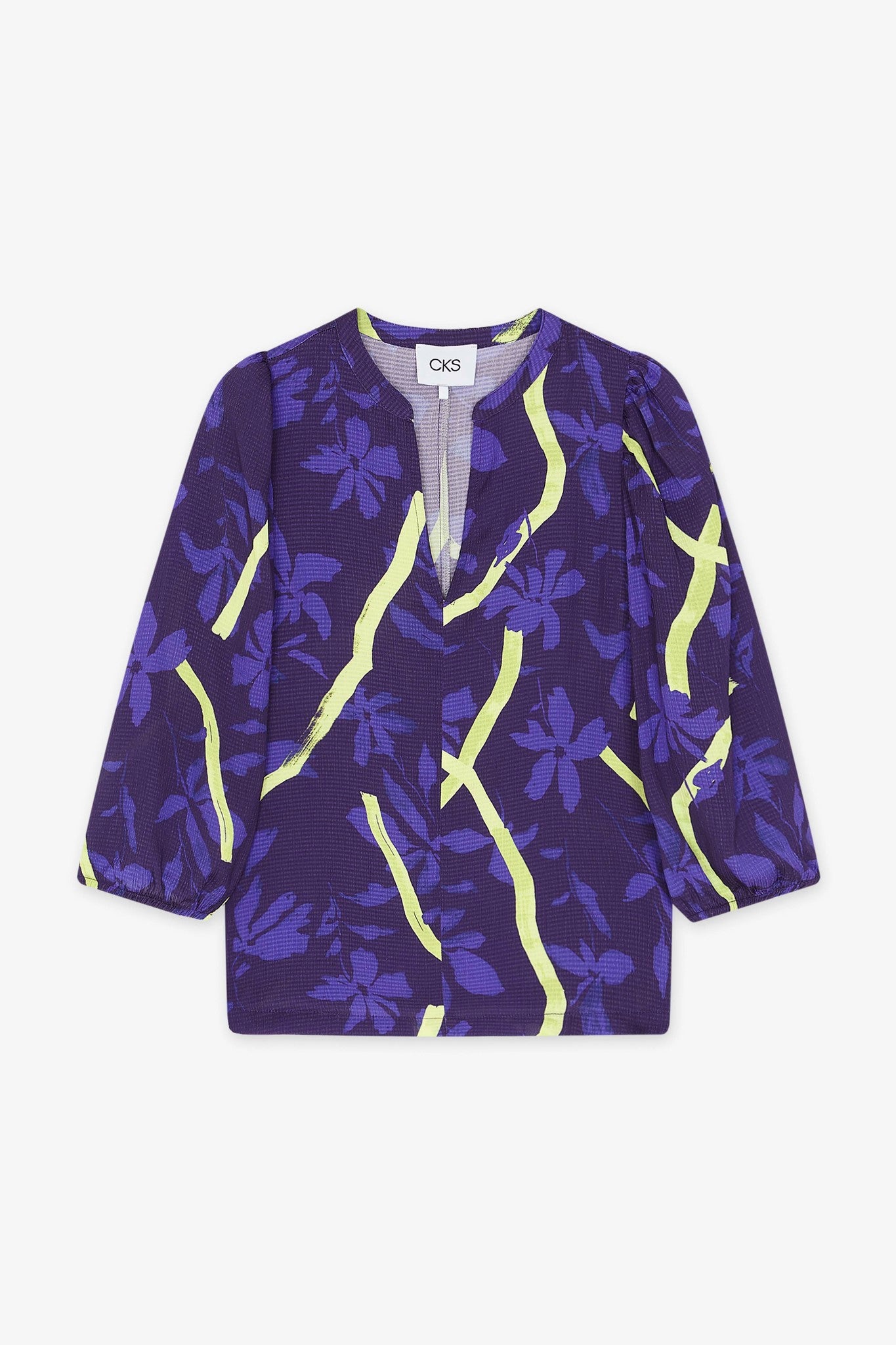 PAM-blue crossed flower aop Shirts - Bulani Shirt van CKS