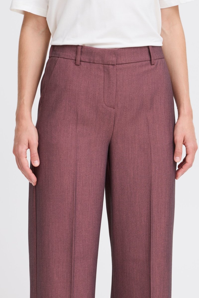 Roan Rouge Melange Broeken - Bydanta Wide Leg Pants 2 - AW25 van b.young