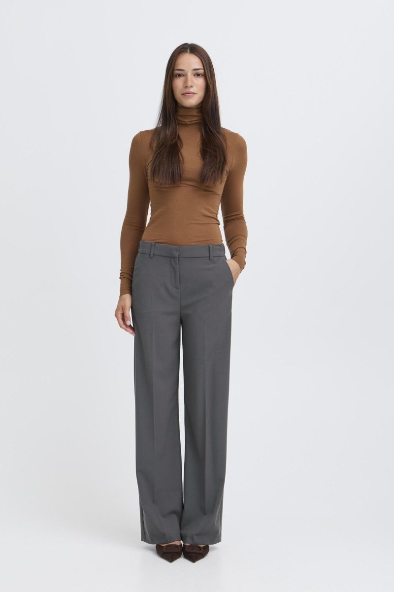 Bydanta Wide Leg Pants 2 Grey van b.young – Broeken voor dames | Meisjes Brugge