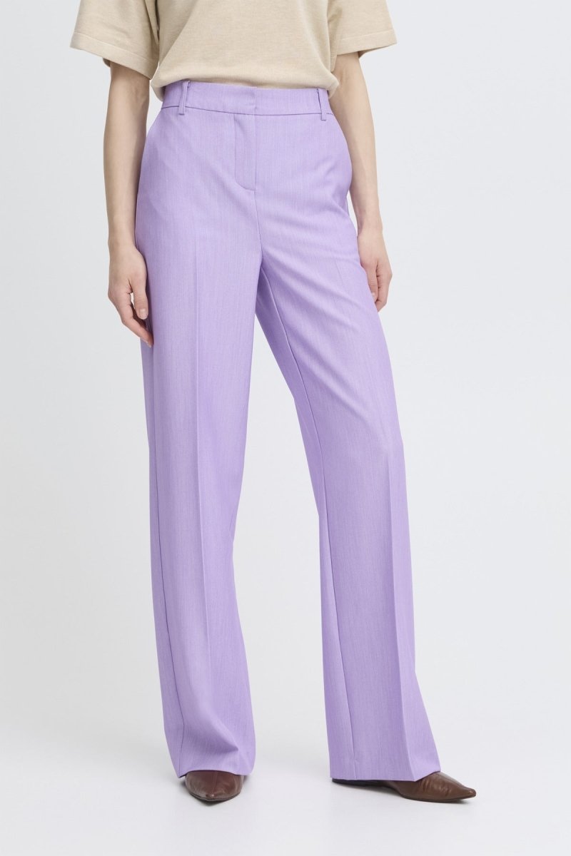 English Lavender Melange Broeken - Bydanta Wide Leg Pants 2 - SO26 van b.young