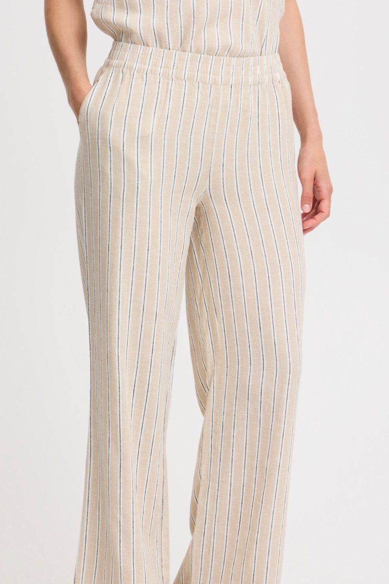 Humus Stripe Mix Broeken - Byfalakka Crop Pants van b.young