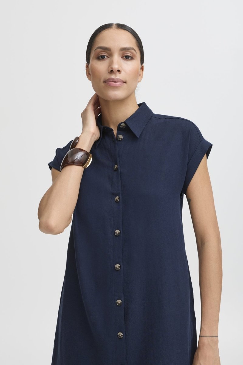 Byfalakka Ss Shirt Dress - SS26 van b.young – Jurken voor dames | Meisjes Brugge