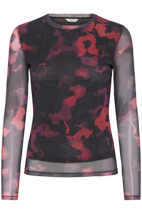 Bypaloma Mesh Ls Top - koop Tops van b.young bij Meisjes Brugge