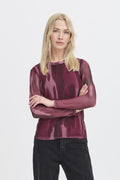 Bypaloma Mesh Ls Top - koop Tops van b.young bij Meisjes Brugge