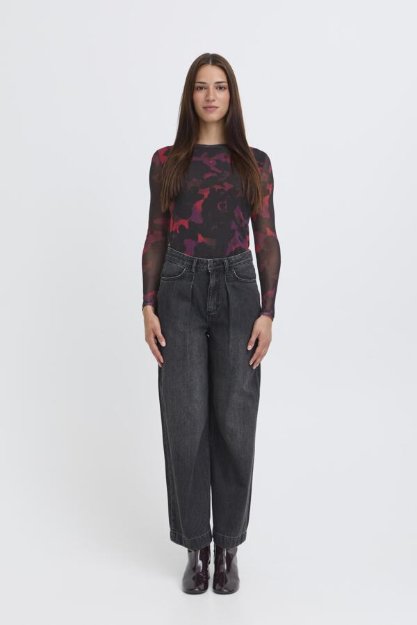 Bypaloma Mesh Ls Top - koop Tops van b.young bij Meisjes Brugge