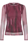Bypaloma Mesh Ls Top - koop Tops van b.young bij Meisjes Brugge