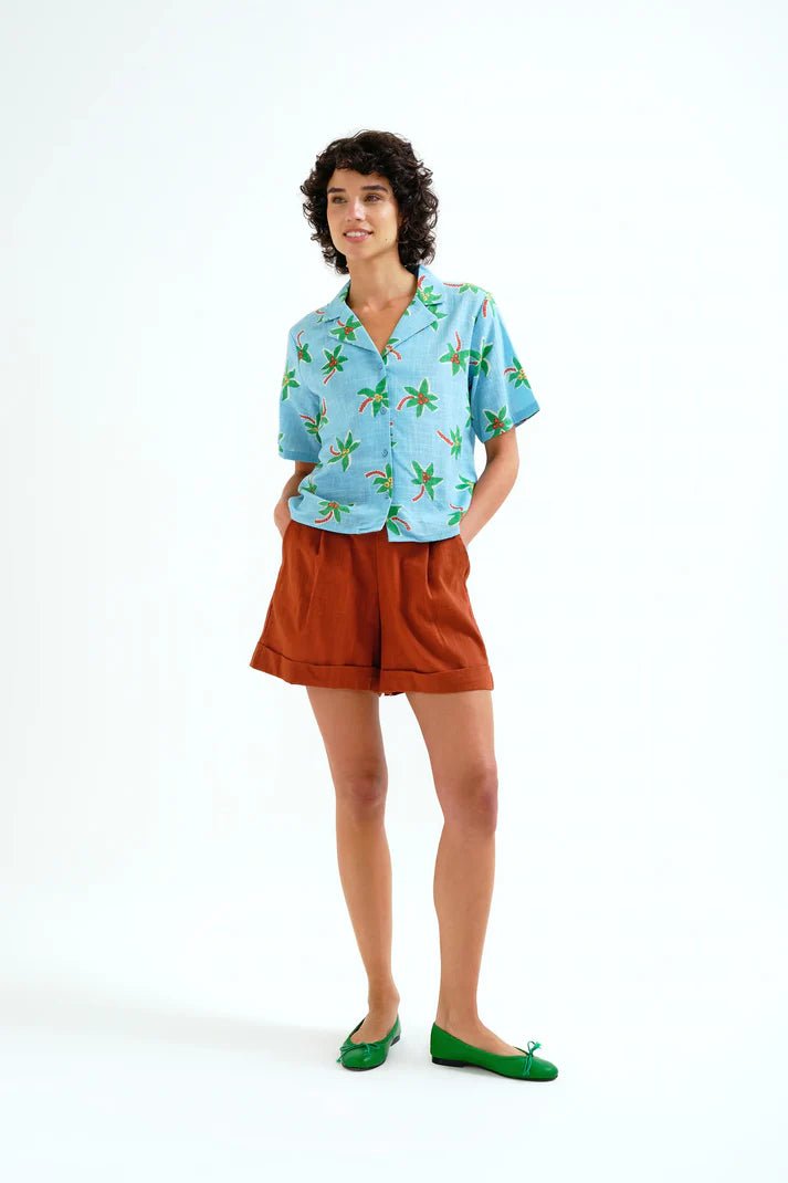 Camisa con estampado Cocotero Small – Shirts voor dames in kleur | Meisjes