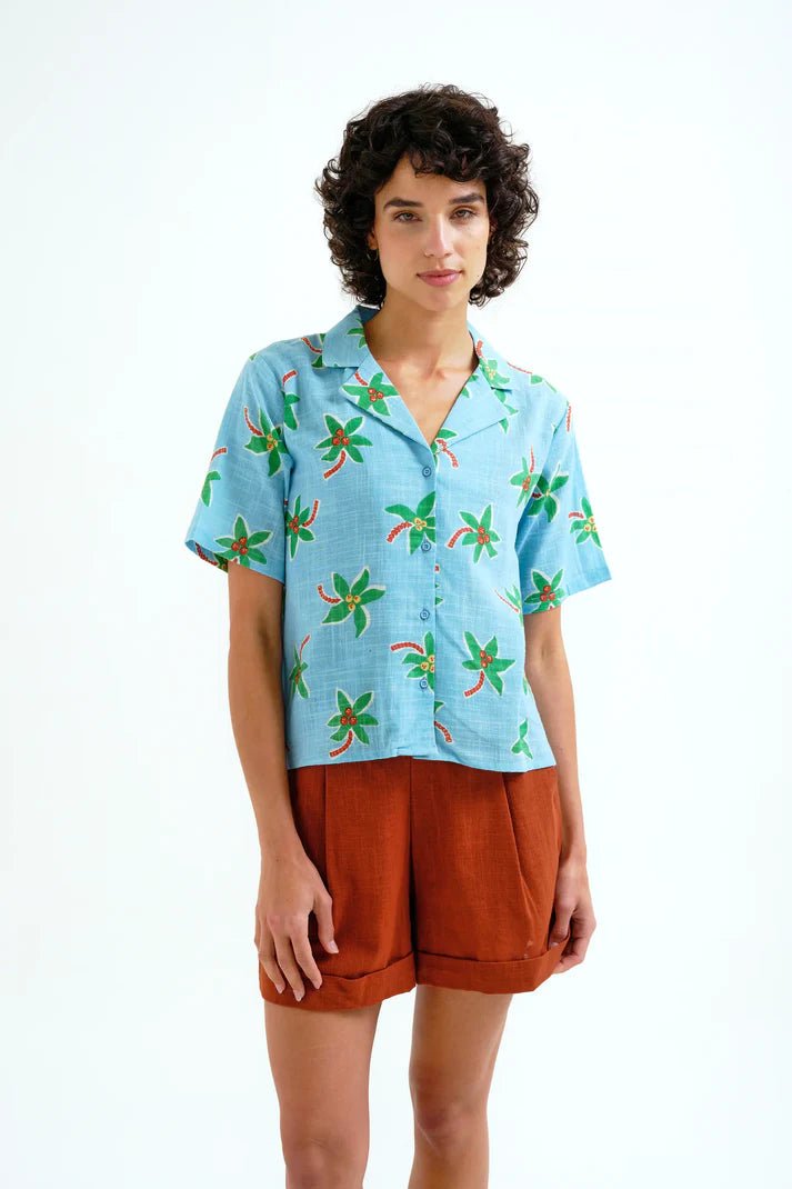 Camisa con estampado Cocotero Small – Shirts voor dames in kleur | Meisjes