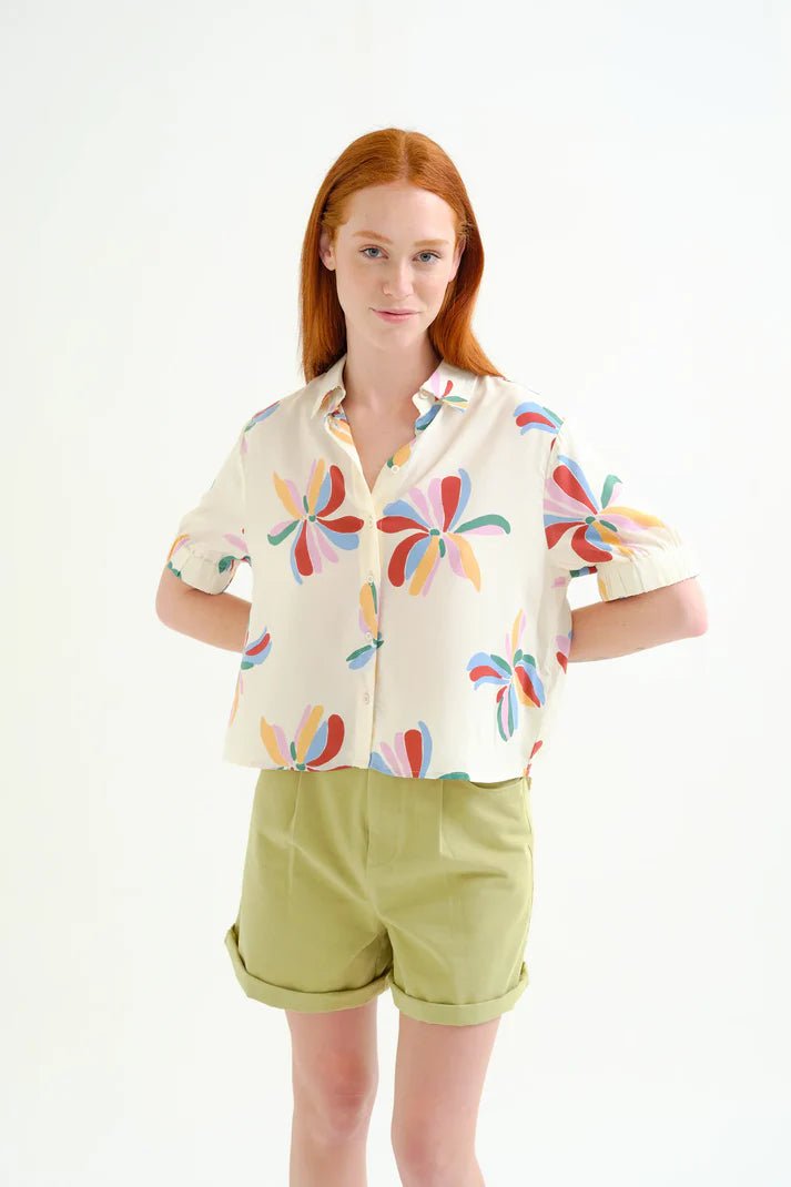 Camisa con estampado Monarda – Shirts voor dames in kleur | Meisjes