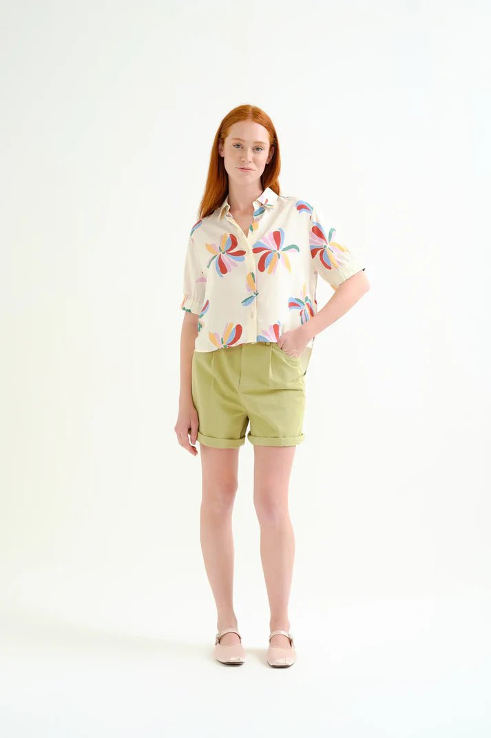 Camisa con estampado Monarda – Shirts voor dames in kleur | Meisjes