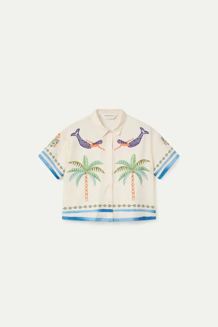 Camisa con estampado Palm & Mermaid – Shirts voor dames in kleur | Meisjes