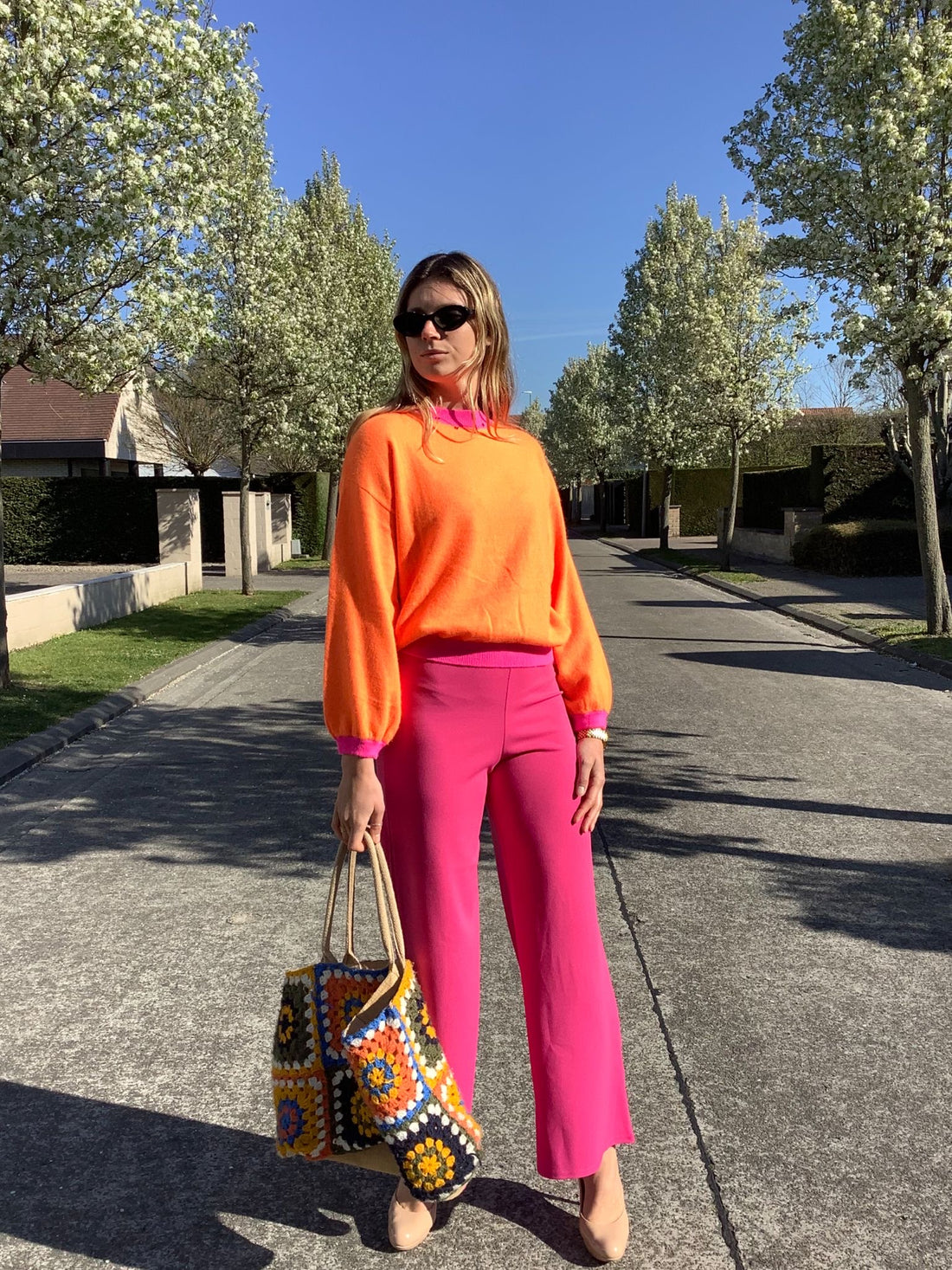 CIELO P092 VERT FLUO Pulls - Elise bicolore knit van Mika Elles