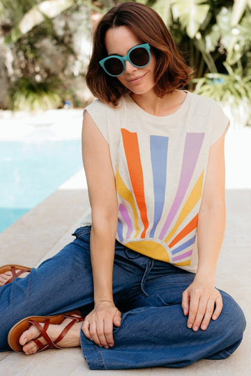 Chrissy Relaxed Tank T-Shirt ss26 van Sugarhill Boutique – T-shirts voor dames | Meisjes Brugge