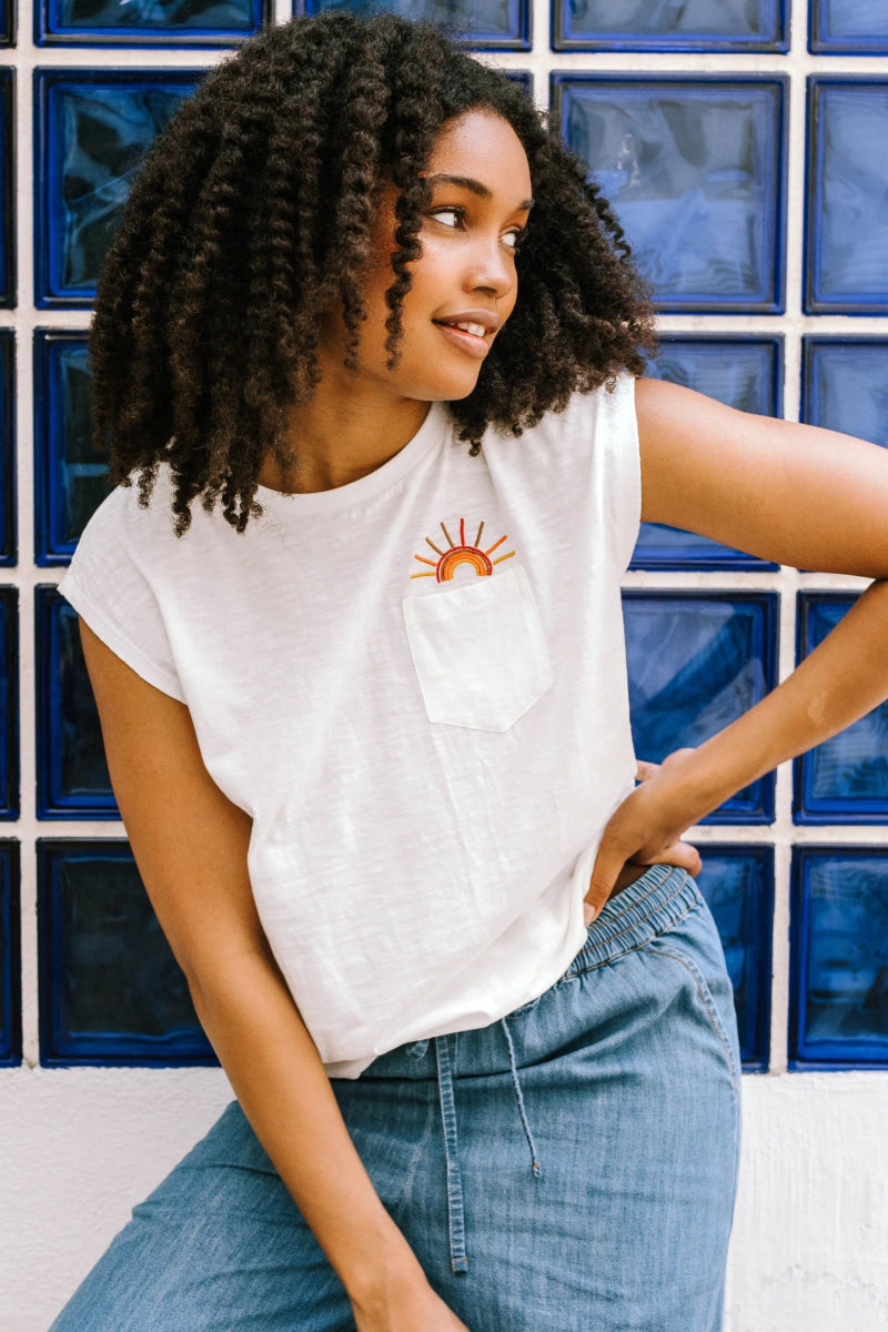 Chrissy Relaxed Tank T-Shirt van Sugarhill Boutique – T-shirts voor dames | Meisjes Brugge