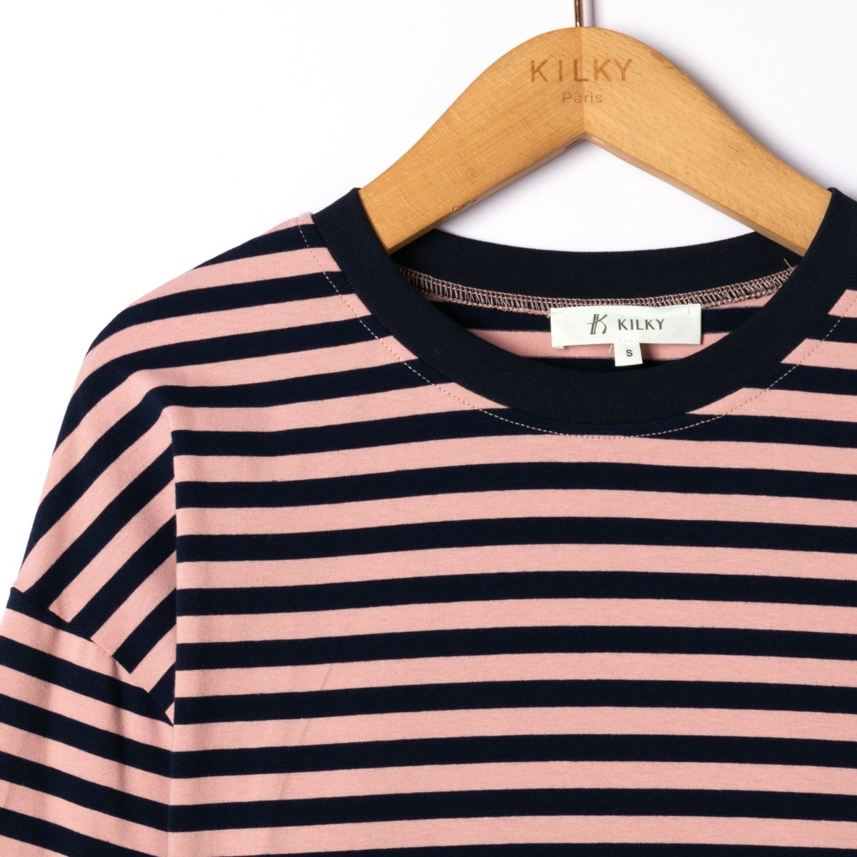 T-shirts - Contrast border striped longsleeve van Kilky