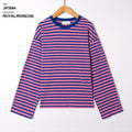 royal blue rose T-shirts - Contrast border striped longsleeve van Kilky