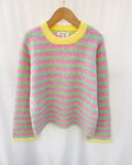 vert jaune pink One Size Pulls - Contrast collar striped pull van Kilky