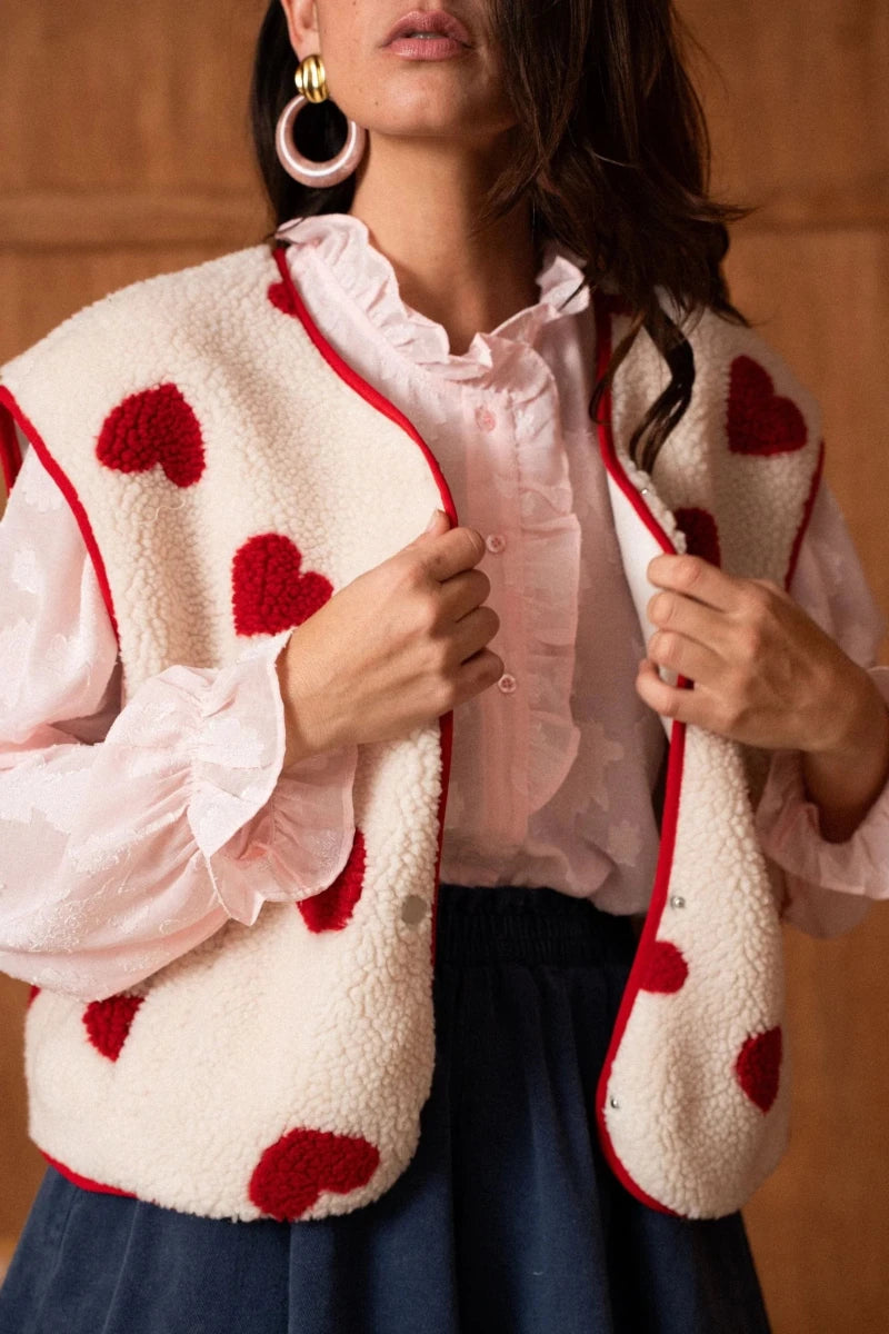 beige w hearts Jassen - Crazy on you debardeur van Kilky