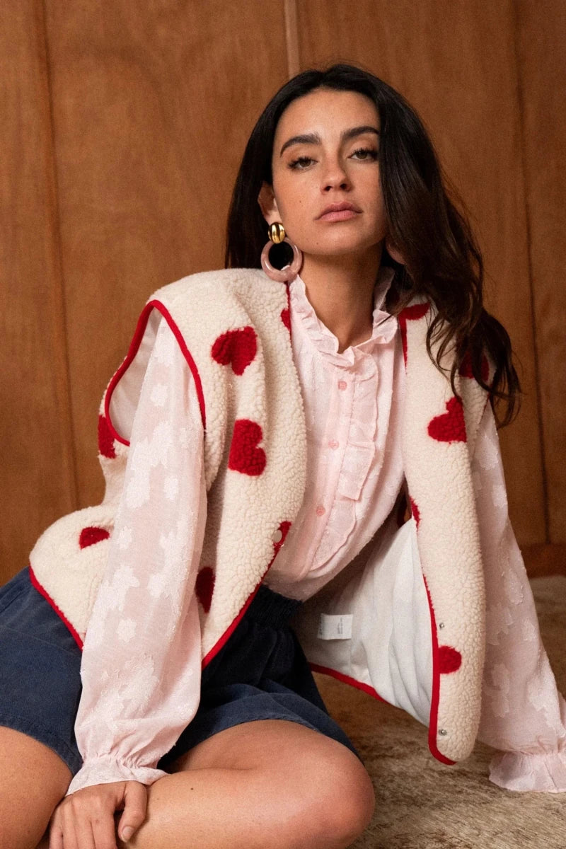 beige w hearts Jassen - Crazy on you debardeur van Kilky