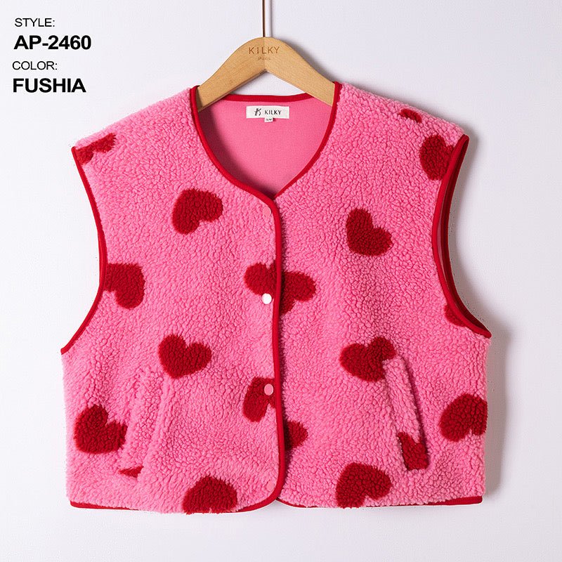 fushia w hearts Jassen - Crazy on you debardeur van Kilky