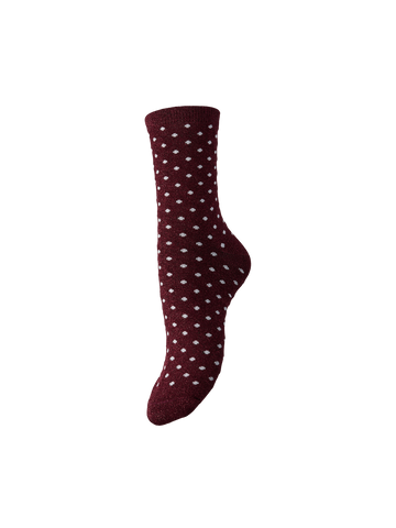 Tawny port ONE SIZE Sokken - Pcsebby Glitter Long Pattern Noos Bc van Pieces