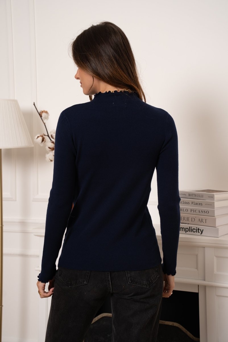 Frilled funnel neck top 9013 van Kilky – Tops voor dames | Meisjes Brugge