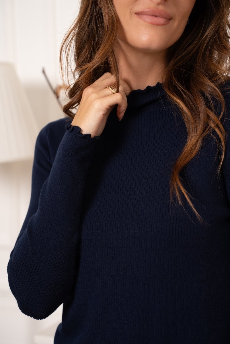 Frilled funnel neck top 9013 van Kilky – Tops voor dames | Meisjes Brugge
