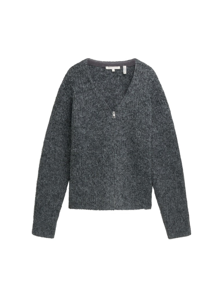 Cardigans - Hairy zip cardigan van Tom Tailor