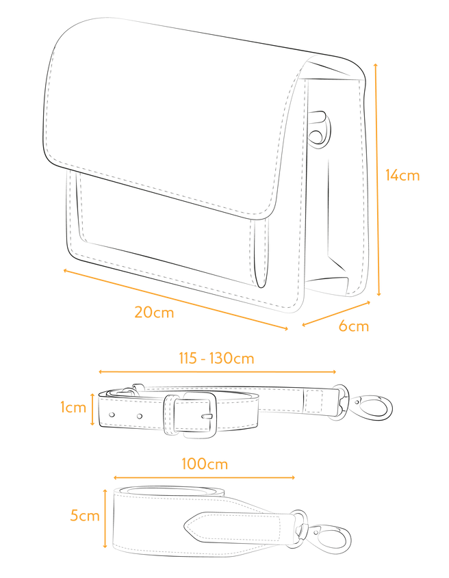 Handtassen - HARPER MINI Black Classic Leather bag van O My Bag