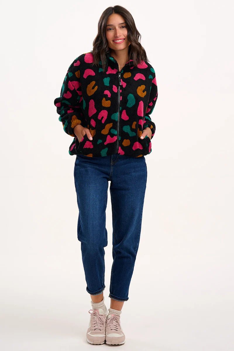 Black, Colourful Shapes Cardigans - Hartley Zip Up Fleece van Sugarhill Boutique