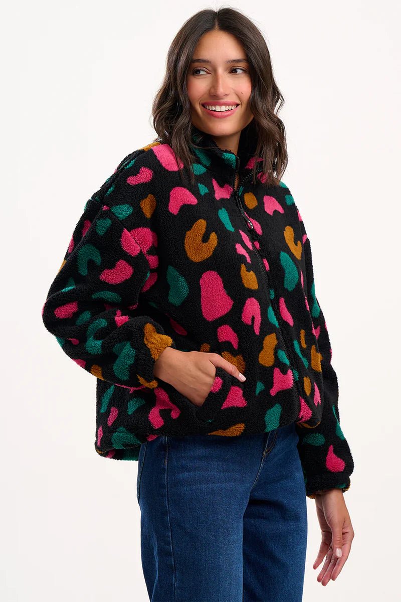 Black, Colourful Shapes Cardigans - Hartley Zip Up Fleece van Sugarhill Boutique